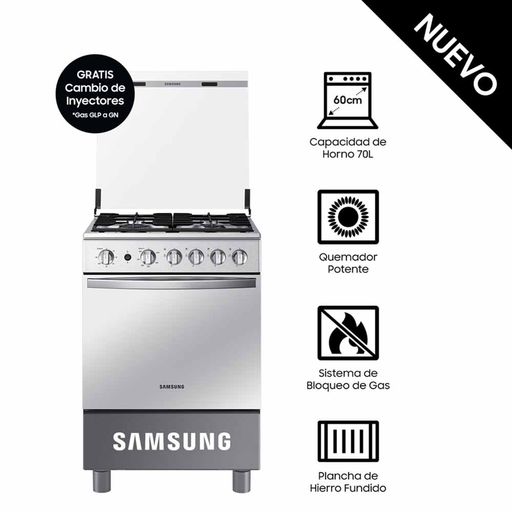 Cocina a Gas SAMSUNG 4 Quemadores NX24BG57413SPE Espejado