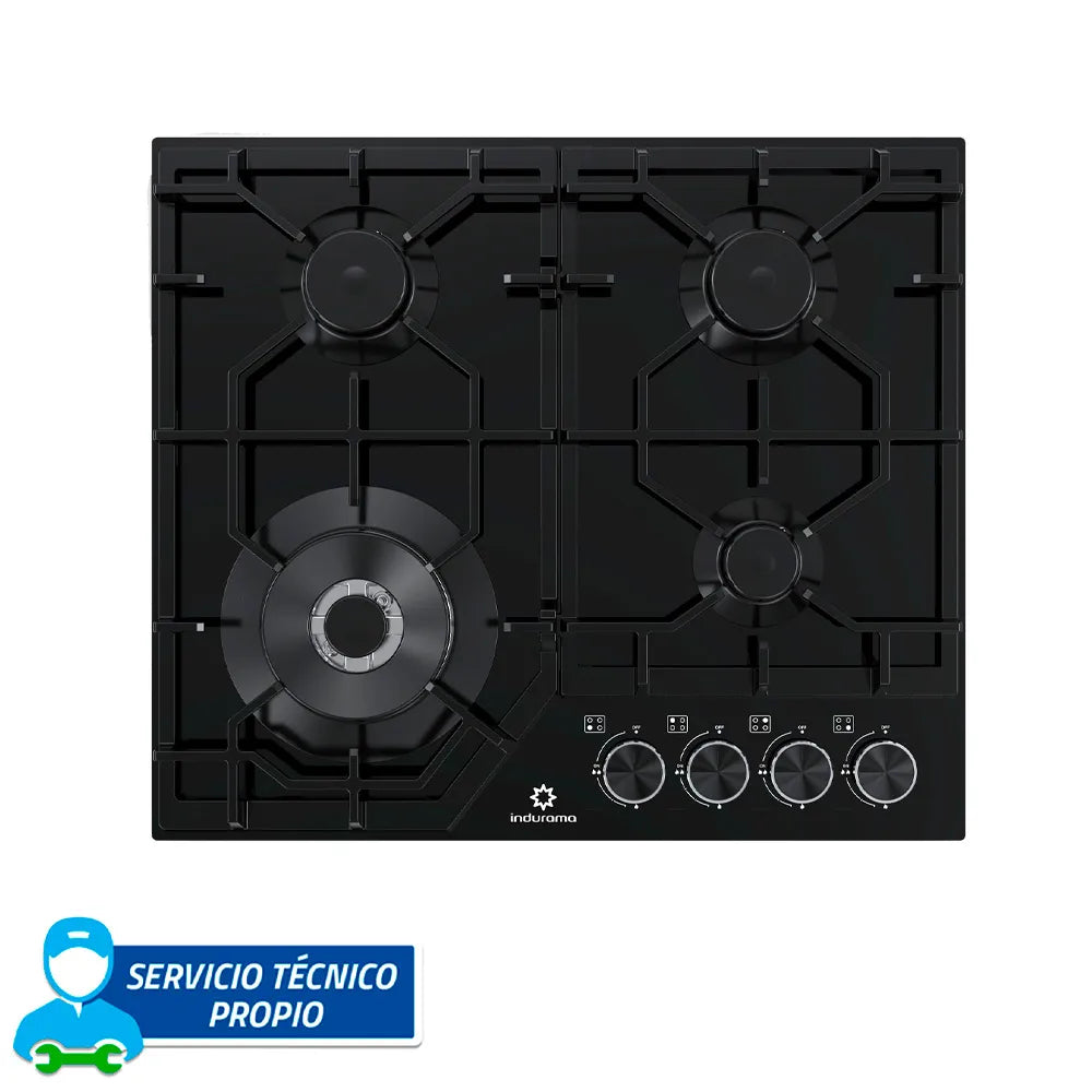 Cocina Empotrable INDURAMA 4 Quemadores EGASI-604CGNE Negro