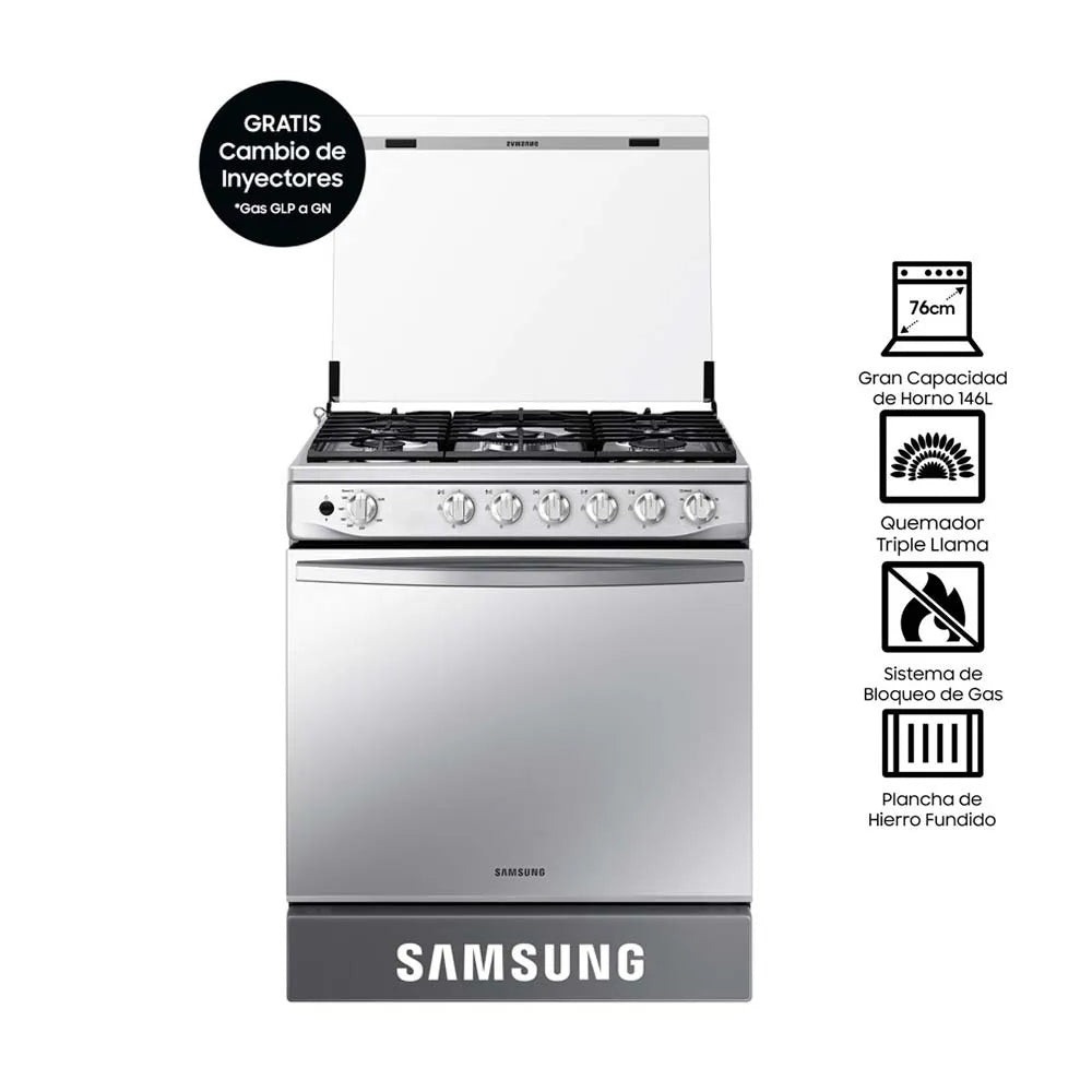 Cocina Samsung 5 Hornillas  a gas NX52T7322PS/PE