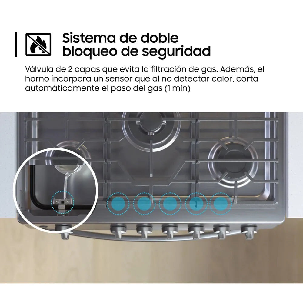 Cocina Samsung 5 Hornillas  a gas NX52T7322PS/PE