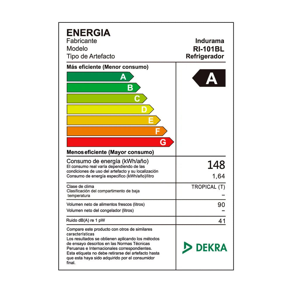 Frigobar Indurama ri-101 defrost 90 litros blanco