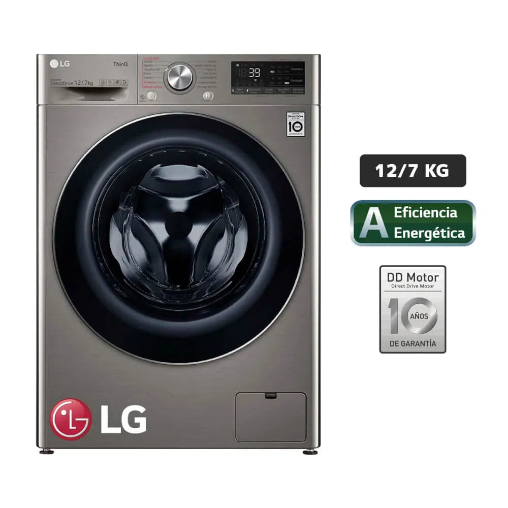 Lavaseca LG Carga Frontal 12Kg/7Kg WD12PVC3S6C Platino